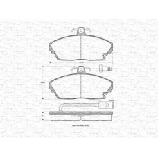 363702160855 MAGNETI MARELLI Комплект тормозных колодок, дисковый тормоз