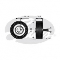 T36296 GATES Паразитный / ведущий ролик, поликлиновой ремень