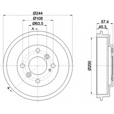 8DT 355 302-631 HELLA PAGID Тормозной барабан