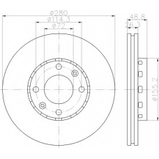 8DD 355 111-021 HELLA Тормозной диск