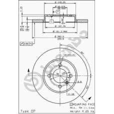 08.3068.10 BREMBO Тормозной диск