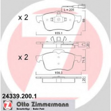 24339.200.1 ZIMMERMANN Комплект тормозных колодок, дисковый тормоз