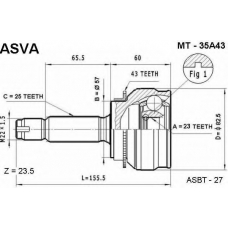 MT-35A43 ASVA Шарнирный комплект, приводной вал