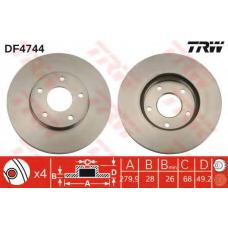 DF4744 TRW Тормозной диск