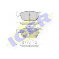 182183 ICER Комплект тормозных колодок, дисковый тормоз