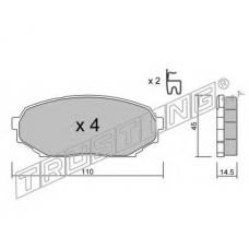 397.0 TRUSTING Комплект тормозных колодок, дисковый тормоз