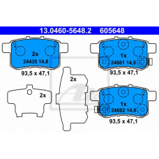 13.0460-5648.2 ATE Комплект тормозных колодок, дисковый тормоз