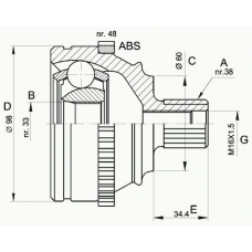 CVJ5122.10 OPEN PARTS Шарнирный комплект, приводной вал