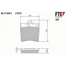 BL1740A1 FTE Комплект тормозных колодок, дисковый тормоз