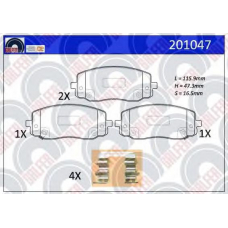 201047 GALFER Комплект тормозных колодок, дисковый тормоз