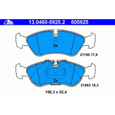 13.0460-5925.2 ATE Комплект тормозных колодок, дисковый тормоз