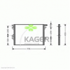 94-5326 KAGER Конденсатор, кондиционер