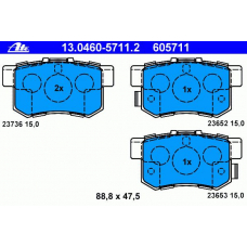 13.0460-5711.2 ATE Комплект тормозных колодок, дисковый тормоз