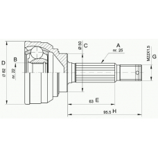 CVJ5022.10 OPEN PARTS Шарнирный комплект, приводной вал