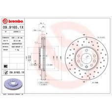 09.9165.1X BREMBO Тормозной диск