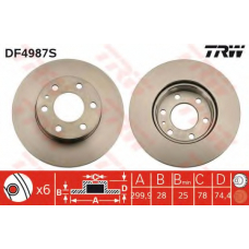DF4987S TRW Тормозной диск