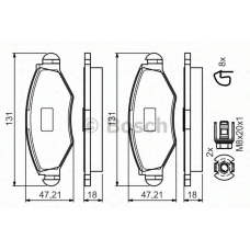 0 986 495 052 BOSCH Комплект тормозных колодок, дисковый тормоз