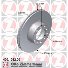 400.1052.00 ZIMMERMANN Тормозной диск