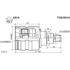 TYID-RAV4 ASVA Шарнирный комплект, приводной вал