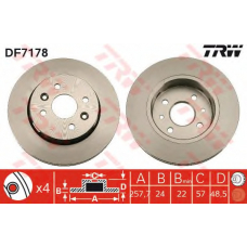 DF7178 TRW Тормозной диск