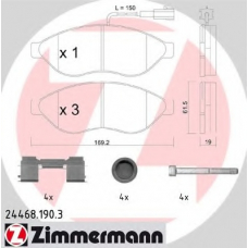 24468.190.3 ZIMMERMANN Комплект тормозных колодок, дисковый тормоз