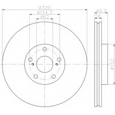 8DD 355 116-131 HELLA Тормозной диск