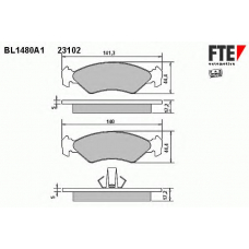 BL1480A1 FTE Комплект тормозных колодок, дисковый тормоз