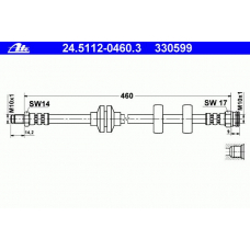 24.5112-0460.3 ATE Тормозной шланг