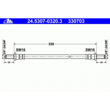 24.5307-0320.3 ATE Тормозной шланг