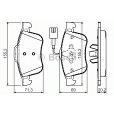 0 986 494 465 BOSCH Комплект тормозных колодок, дисковый тормоз