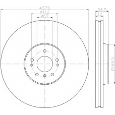 8DD 355 115-421 HELLA Тормозной диск