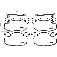 8DB 355 018-961 HELLA Комплект тормозных колодок, дисковый тормоз