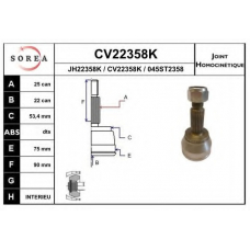 CV22358K EAI Шарнирный комплект, приводной вал