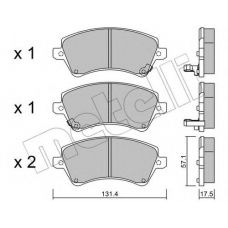 22-0446-0 METELLI Комплект тормозных колодок, дисковый тормоз