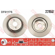 DF6117S TRW Тормозной диск