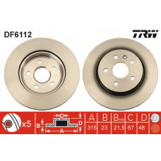 DF6112 TRW Тормозной диск