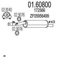 01.60800 MTS Средний глушитель выхлопных газов
