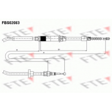 FBS02083 FTE Трос, стояночная тормозная система