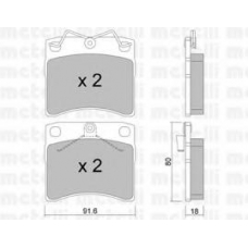 22-0163-1 METELLI Комплект тормозных колодок, дисковый тормоз