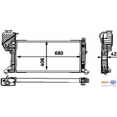 8MK 376 721-431 HELLA Радиатор, охлаждение двигателя