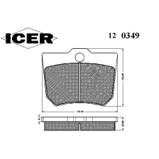 120349 ICER Комплект тормозных колодок, дисковый тормоз