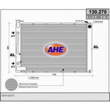 130.270 AHE Радиатор, охлаждение двигателя