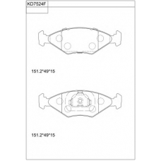 KD7524F ASIMCO Комплект тормозных колодок, дисковый тормоз