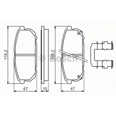 0 986 494 590 BOSCH Комплект тормозных колодок, дисковый тормоз