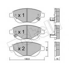 22-0948-1 METELLI Комплект тормозных колодок, дисковый тормоз