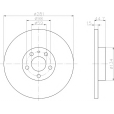 8DD 355 106-451 HELLA PAGID Тормозной диск