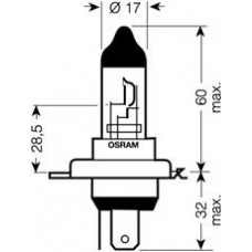 4050300016542 OSRAM 24v 75/70w p43t-38 из тверд стекла стандарт  neop