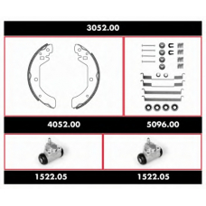 3052.00 REMSA Комплект тормозов, барабанный тормозной механизм