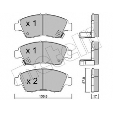 22-0175-0 METELLI Комплект тормозных колодок, дисковый тормоз