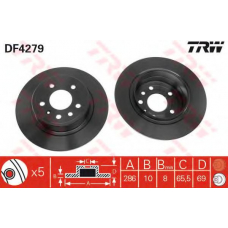 DF4279 TRW Тормозной диск